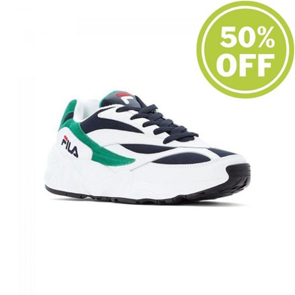 Fila V94m Low Men's Sneakers - White/Navy/Green,NZ 826-46152